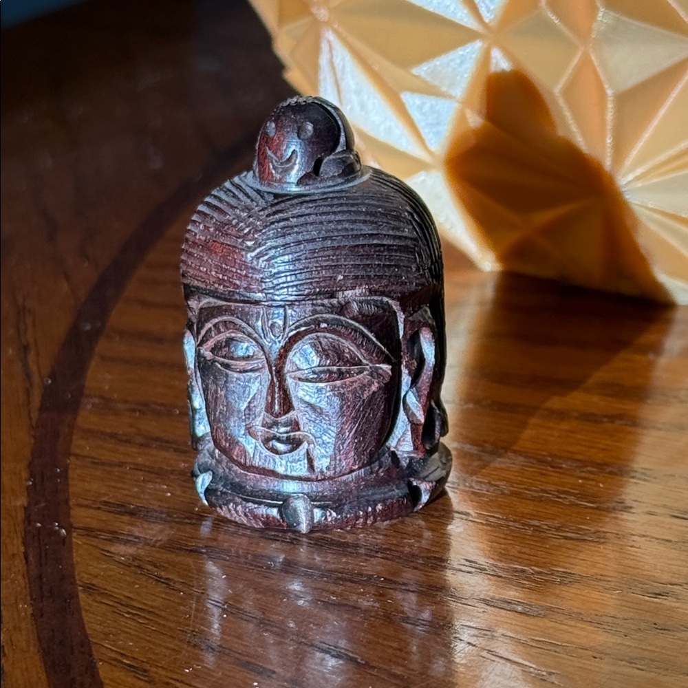 Handcrafted Wooden Buddha Head Sculpture Hand Carved Souvenir Trinket Box Gift - Picture 2 of 10